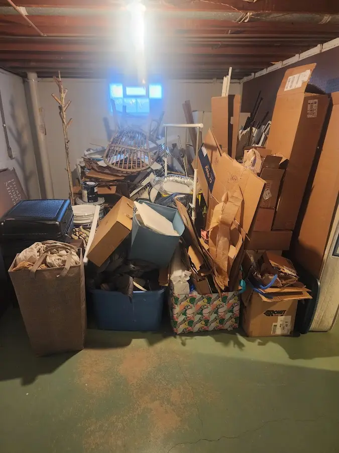 Roll-off dumpster container at job site for Yard Waste Dumpster Rental in Northern Cambria